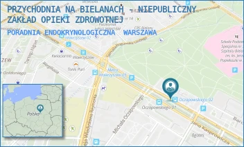 PORADNIA ENDOKRYNOLOGICZNA - PRZYCHODNIA NA BIELANACH - NIEPUBLICZNY ZAKŁAD OPIEKI ZDROWOTNEJ - KASPROWICZA 62,  WARSZAWA