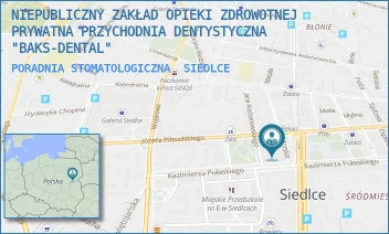PORADNIA STOMATOLOGICZNA - NIEPUBLICZNY ZAKŁAD OPIEKI ZDROWOTNEJ PRYWATNA PRZYCHODNIA DENTYSTYCZNA  "BAKS-DENTAL" - MORSKA 5,  SIEDLCE