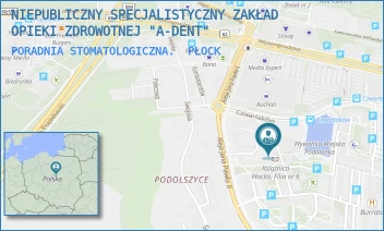 PORADNIA STOMATOLOGICZNA. - NIEPUBLICZNY SPECJALISTYCZNY ZAKŁAD OPIEKI ZDROWOTNEJ "A-DENT" - CZWARTAKÓW 4,  PŁOCK