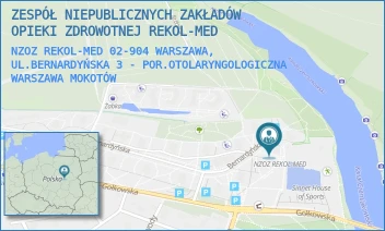 NZOZ REKOL-MED 02-904 WARSZAWA, UL.BERNARDYŃSKA 3 - POR.OTOLARYNGOLOGICZNA - ZESPÓŁ NIEPUBLICZNYCH ZAKŁADÓW OPIEKI ZDROWOTNEJ REKOL-MED - BERNARDYŃSKA 3,  WARSZAWA MOKOTÓW