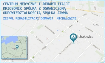 ZESPÓŁ REHABILITACJI DOMOWEJ - CENTRUM MEDYCZNE I REHABILITACJI KRIOSONIK SPÓŁKA Z OGRANICZONĄ ODPOWIEDZIALNOŚCIĄ SPÓŁKA KOMANDYTOWA - KOŚCIUSZKI 5,  MICHAŁOWICE