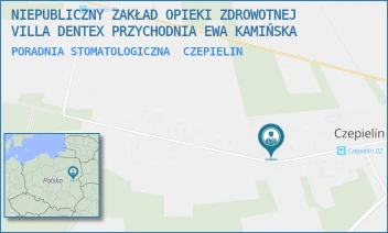PORADNIA STOMATOLOGICZNA - NIEPUBLICZNY ZAKŁAD OPIEKI ZDROWOTNEJ VILLA DENTEX PRZYCHODNIA EWA KAMIŃSKA - 54,  CZEPIELIN