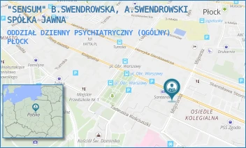 ODDZIAŁ DZIENNY PSYCHIATRYCZNY (OGÓLNY) - "SENSUM" B.SWENDROWSKA, A.SWENDROWSKI SPÓŁKA JAWNA - KOLEGIALNA 24,  PŁOCK