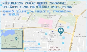 PORADNIA OKULISTYCZNA SIEDLCE UL. STAROWIEJSKA 30 - NIEPUBLICZNY ZAKŁAD OPIEKI ZDROWOTNEJ SPECJALISTYCZNA PRZYCHODNIA OKULISTYCZNA - STAROWIEJSKA 30,  SIEDLCE