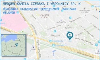 PRACOWNIA DIAGNOSTYKI GENETYCZNEJ - MEDGEN KAMILA CZERSKA I WSPOLNICY SP. K - WIKTORII WIEDEŃSKIEJ 9A,  WARSZAWA WILANÓW
