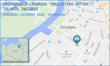 PORADNIA LECZENIA ZEZA - PRZYCHODNIA LEKARSKA "OKULISTYKA-OPTYKA" JOLANTA JARZĄBEK - KILIŃSKIEGO 19,  OSTROŁĘKA