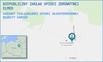 GABINET PIELĘGNIARKI OPIEKI DŁUGOTERMINOWEJ - NIEPUBLICZNY ZAKŁAD OPIEKI ZDROWOTNEJ ELMED - SZAJKOWSKIEGO 7,  ROZBITY KAMIEŃ