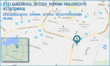 PIELĘGNIARSKA DOMOWA OPIEKA DŁUGOTERMINOWA - PIELĘGNIARSKA OPIEKA DOMOWA MAŁGORZATA WIŚNIEWSKA - PŁOCKA 43,  MŁAWA