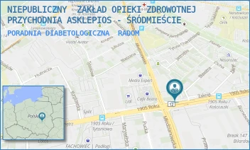 PORADNIA DIABETOLOGICZNA - NIEPUBLICZNY  ZAKŁAD OPIEKI ZDROWOTNEJ PRZYCHODNIA ASKLEPIOS - ŚRÓDMIEŚCIE - 1905 ROKU 20,  RADOM