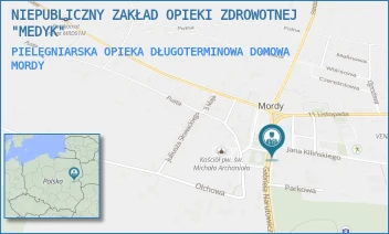 PIELĘGNIARSKA OPIEKA DŁUGOTERMINOWA DOMOWA - NIEPUBLICZNY ZAKŁAD OPIEKI ZDROWOTNEJ "MEDYK" - PLAC ZWYCIĘSTWA 18,  MORDY