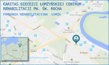 PORADNIA REHABILITACYJNA - CARITAS DIECEZJI ŁOMŻYŃSKIEJ CENTRUM REHABILITACJI PW. ŚW. ROCHA - RYBAKI 1,  ŁOMŻA