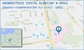 PORADNIA DIABETOLOGICZNA DLA DZIECI - UNIWERSYTECKI SZPITAL KLINICZNY W OPOLU - UL. ALEJA WINCENTEGO WITOSA 26,  OPOLE