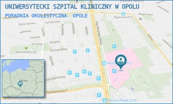 PORADNIA OKULISTYCZNA - UNIWERSYTECKI SZPITAL KLINICZNY W OPOLU - UL. ALEJA WINCENTEGO WITOSA 26,  OPOLE