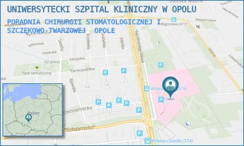 PORADNIA CHIRURGII STOMATOLOGICZNEJ I SZCZĘKOWO-TWARZOWEJ - UNIWERSYTECKI SZPITAL KLINICZNY W OPOLU - UL. ALEJA WINCENTEGO WITOSA 26,  OPOLE