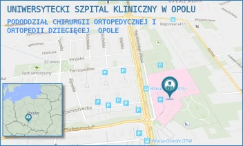 PODODDZIAŁ CHIRURGII ORTOPEDYCZNEJ I ORTOPEDII DZIECIĘCEJ - UNIWERSYTECKI SZPITAL KLINICZNY W OPOLU - UL. ALEJA WINCENTEGO WITOSA 26,  OPOLE
