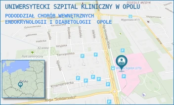 PODODDZIAŁ CHORÓB WEWNĘTRZNYCH ENDOKRYNOLOGII I DIABETOLOGII - UNIWERSYTECKI SZPITAL KLINICZNY W OPOLU - UL. ALEJA WINCENTEGO WITOSA 26,  OPOLE