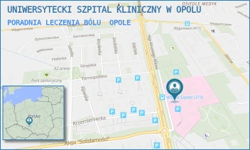 PORADNIA LECZENIA BÓLU - UNIWERSYTECKI SZPITAL KLINICZNY W OPOLU - UL. ALEJA WINCENTEGO WITOSA 26,  OPOLE
