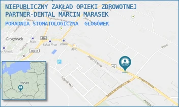 PORADNIA STOMATOLOGICZNA - NIEPUBLICZNY ZAKŁAD OPIEKI ZDROWOTNEJ PARTNER-DENTAL MARCIN MARASEK - UL. DWORCOWA 23A,  GŁOGÓWEK