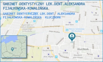 GABINET DENTYSTYCZNY LEK.DENT. ALEKSANDRA FIJAŁKOWSKA-KOWALIŃSKA - GABINET DENTYSTYCZNY LEK.DENT.ALEKSANDRA FIJAŁKOWSKA-KOWALIŃSKA - UL. PODWALE 16/3,  KLUCZBORK