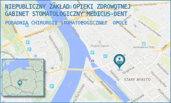 PORADNIA CHIRURGII STOMATOLOGICZNEJ - NIEPUBLICZNY ZAKŁAD OPIEKI ZDROWOTNEJ GABINET STOMATOLOGICZNY MEDICUS-DENT - BRONISŁAWA KORASZEWSKIEGO 8-16/121,  OPOLE
