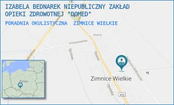 PORADNIA OKULISTYCZNA - IZABELA BEDNAREK NIEPUBLICZNY ZAKŁAD OPIEKI ZDROWOTNEJ "DOMED" - UL. SZKOLNA 2A,  ZIMNICE WIELKIE
