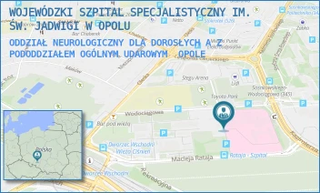 ODDZIAŁ NEUROLOGICZNY DLA DOROSŁYCH A Z PODODDZIAŁEM OGÓLNYM UDAROWYM - WOJEWÓDZKI SZPITAL SPECJALISTYCZNY IM. ŚW. JADWIGI W OPOLU - UL. WODOCIĄGOWA 4,  OPOLE