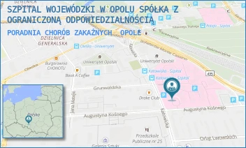 PORADNIA CHORÓB ZAKAŹNYCH - SZPITAL WOJEWÓDZKI W OPOLU SPÓŁKA Z OGRANICZONĄ ODPOWIEDZIALNOŚCIĄ - UL. KATOWICKA 64,  OPOLE