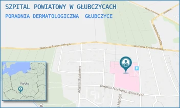 PORADNIA DERMATOLOGICZNA - SZPITAL POWIATOWY W GŁUBCZYCACH - UL. MARII SKŁODOWSKIEJ CURIE 26,  GŁUBCZYCE
