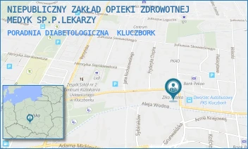 PORADNIA DIABETOLOGICZNA - NIEPUBLICZNY ZAKŁAD OPIEKI ZDROWOTNEJ MEDYK SP.P.LEKARZY - UL. GRUNWALDZKA 20,  KLUCZBORK