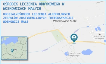 ODDZIAŁ/OŚRODEK LECZENIA ALKOHOLOWYCH ZESPOŁÓW ABSTYNENCYJNYCH (DETOKSYKACJI) - OŚRODEK LECZENIA ODWYKOWEGO W WOSKOWICACH MAŁYCH - UL. PAŁACOWA 15,  WOSKOWICE MAŁE
