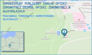 PRACOWNIA TOMOGRAFII KOMPUTEROWEJ - SAMODZIELNY PUBLICZNY ZAKŁAD OPIEKI ZDROWOTNEJ ZESPÓŁ OPIEKI ZDROWOTNEJ W GŁUCHOŁAZACH - UL. LOMPY 2,  GŁUCHOŁAZY