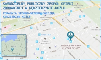 PORADNIA SKÓRNO-WENEROLOGICZNA - SAMODZIELNY PUBLICZNY ZESPÓŁ OPIEKI ZDROWOTNEJ W KĘDZIERZYNIE-KOŹLU - UL. HARCERSKA 11,  KĘDZIERZYN-KOŹLE