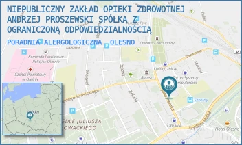 PORADNIA ALERGOLOGICZNA - NIEPUBLICZNY ZAKŁAD OPIEKI ZDROWOTNEJ ANDRZEJ PROSZEWSKI SPÓŁKA Z OGRANICZONĄ ODPOWIEDZIALNOŚCIĄ - UL. JANA PIELOKA 14,  OLESNO
