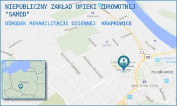 OŚRODEK REHABILITACJI DZIENNEJ - NIEPUBLICZNY ZAKŁAD OPIEKI ZDROWOTNEJ "SAMED" - KRASIŃSKIEGO 1,  KRAPKOWICE