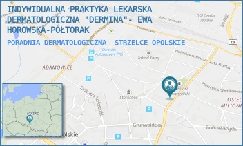 PORADNIA DERMATOLOGICZNA - INDYWIDUALNA PRAKTYKA LEKARSKA DERMATOLOGICZNA "DERMINA"- EWA HOROWSKA-PÓŁTORAK - UL. MARKA PRAWEGO 27,  STRZELCE OPOLSKIE