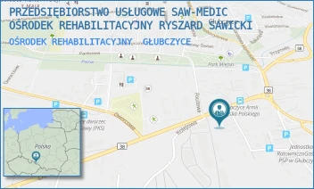 OŚRODEK REHABILITACYJNY - PRZEDSIĘBIORSTWO USŁUGOWE SAW-MEDIC OŚRODEK REHABILITACYJNY RYSZARD SAWICKI - MORAWSKA 4/4,  GŁUBCZYCE