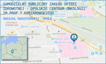 ODDZIAŁ RADIOTERAPII - SAMODZIELNY PUBLICZNY ZAKŁAD OPIEKI ZDROWOTNEJ - OPOLSKIE CENTRUM ONKOLOGII IM.PROF.T.KOSZAROWSKIEGO - UL. KATOWICKA 66A,  OPOLE