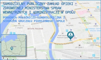PORADNIA POŁOŻNICZO-GINEKOLOGICZNA I SCHORZEŃ GRUCZOŁU PIERSIOWEGO - SAMODZIELNY PUBLICZNY ZAKŁAD OPIEKI ZDROWOTNEJ MINISTERSTWA SPRAW WEWNĘTRZNYCH I ADMINISTRACJI W OPOLU - UL. KRAKOWSKA 44,  OPOLE