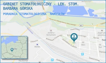 PORADNIA STOMATOLOGICZNA - GABINET STOMATOLOGICZNY - LEK. STOM. BARBARA GÓRSKA - UL. 3 MAJA 7/1,  NAMYSŁÓW