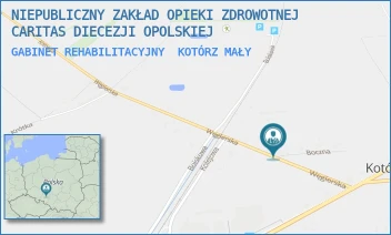 GABINET REHABILITACYJNY - NIEPUBLICZNY ZAKŁAD OPIEKI ZDROWOTNEJ CARITAS DIECEZJI OPOLSKIEJ - UL. BOCZNA 1,  KOTÓRZ MAŁY