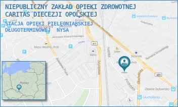 STACJA OPIEKI PIELĘGNIARSKIEJ DŁUGOTERMINOWEJ - NIEPUBLICZNY ZAKŁAD OPIEKI ZDROWOTNEJ CARITAS DIECEZJI OPOLSKIEJ - UL. GŁUCHOŁASKA 8,  NYSA