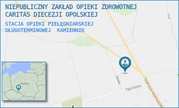 STACJA OPIEKI PIELĘGNIARSKIEJ DŁUGOTERMINOWEJ - NIEPUBLICZNY ZAKŁAD OPIEKI ZDROWOTNEJ CARITAS DIECEZJI OPOLSKIEJ - UL. KOŚCIUSZKI 2,  KAMIENNIK
