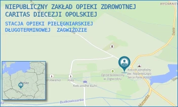 STACJA OPIEKI PIELĘGNIARSKIEJ DŁUGOTERMINOWEJ - NIEPUBLICZNY ZAKŁAD OPIEKI ZDROWOTNEJ CARITAS DIECEZJI OPOLSKIEJ - UL. GÓRKI 2,  ZAGWIŹDZIE