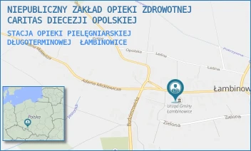 STACJA OPIEKI PIELĘGNIARSKIEJ DŁUGOTERMINOWEJ - NIEPUBLICZNY ZAKŁAD OPIEKI ZDROWOTNEJ CARITAS DIECEZJI OPOLSKIEJ - UL. GEN. ZAWADZKIEGO 29,  ŁAMBINOWICE