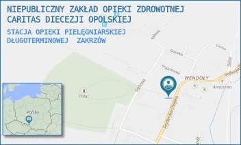STACJA OPIEKI PIELĘGNIARSKIEJ DŁUGOTERMINOWEJ - NIEPUBLICZNY ZAKŁAD OPIEKI ZDROWOTNEJ CARITAS DIECEZJI OPOLSKIEJ - UL. CHOPINA 54,  ZAKRZÓW