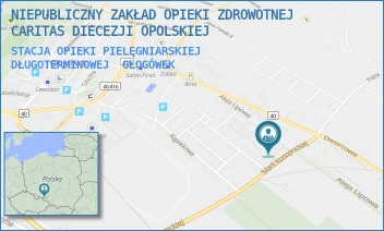 STACJA OPIEKI PIELĘGNIARSKIEJ DŁUGOTERMINOWEJ - NIEPUBLICZNY ZAKŁAD OPIEKI ZDROWOTNEJ CARITAS DIECEZJI OPOLSKIEJ - UL. ALEJA LIPOWA 6A,  GŁOGÓWEK