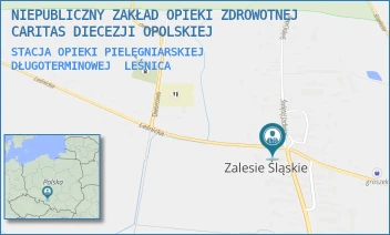 STACJA OPIEKI PIELĘGNIARSKIEJ DŁUGOTERMINOWEJ - NIEPUBLICZNY ZAKŁAD OPIEKI ZDROWOTNEJ CARITAS DIECEZJI OPOLSKIEJ - UL. KOŚCIUSZKI 2,  LEŚNICA