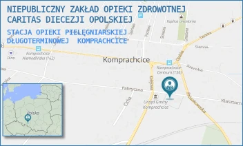 STACJA OPIEKI PIELĘGNIARSKIEJ DŁUGOTERMINOWEJ - NIEPUBLICZNY ZAKŁAD OPIEKI ZDROWOTNEJ CARITAS DIECEZJI OPOLSKIEJ - UL. BILIŃSKIEGO 2 2,  KOMPRACHCICE
