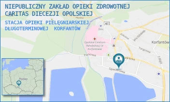 STACJA OPIEKI PIELĘGNIARSKIEJ DŁUGOTERMINOWEJ - NIEPUBLICZNY ZAKŁAD OPIEKI ZDROWOTNEJ CARITAS DIECEZJI OPOLSKIEJ - UL. SIENKIEWICZA 2/1,  KORFANTÓW