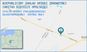 STACJA OPIEKI PIELĘGNIARSKIEJ DŁUGOTERMINOWEJ - NIEPUBLICZNY ZAKŁAD OPIEKI ZDROWOTNEJ CARITAS DIECEZJI OPOLSKIEJ - UL. BOCZNA 1,  KOTÓRZ MAŁY